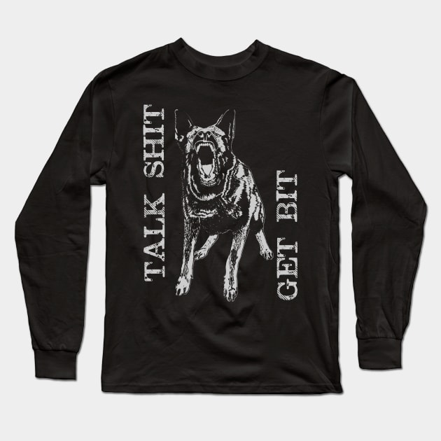 Get Bit - German Shepherd Dog - GSD Long Sleeve T-Shirt by Nartissima